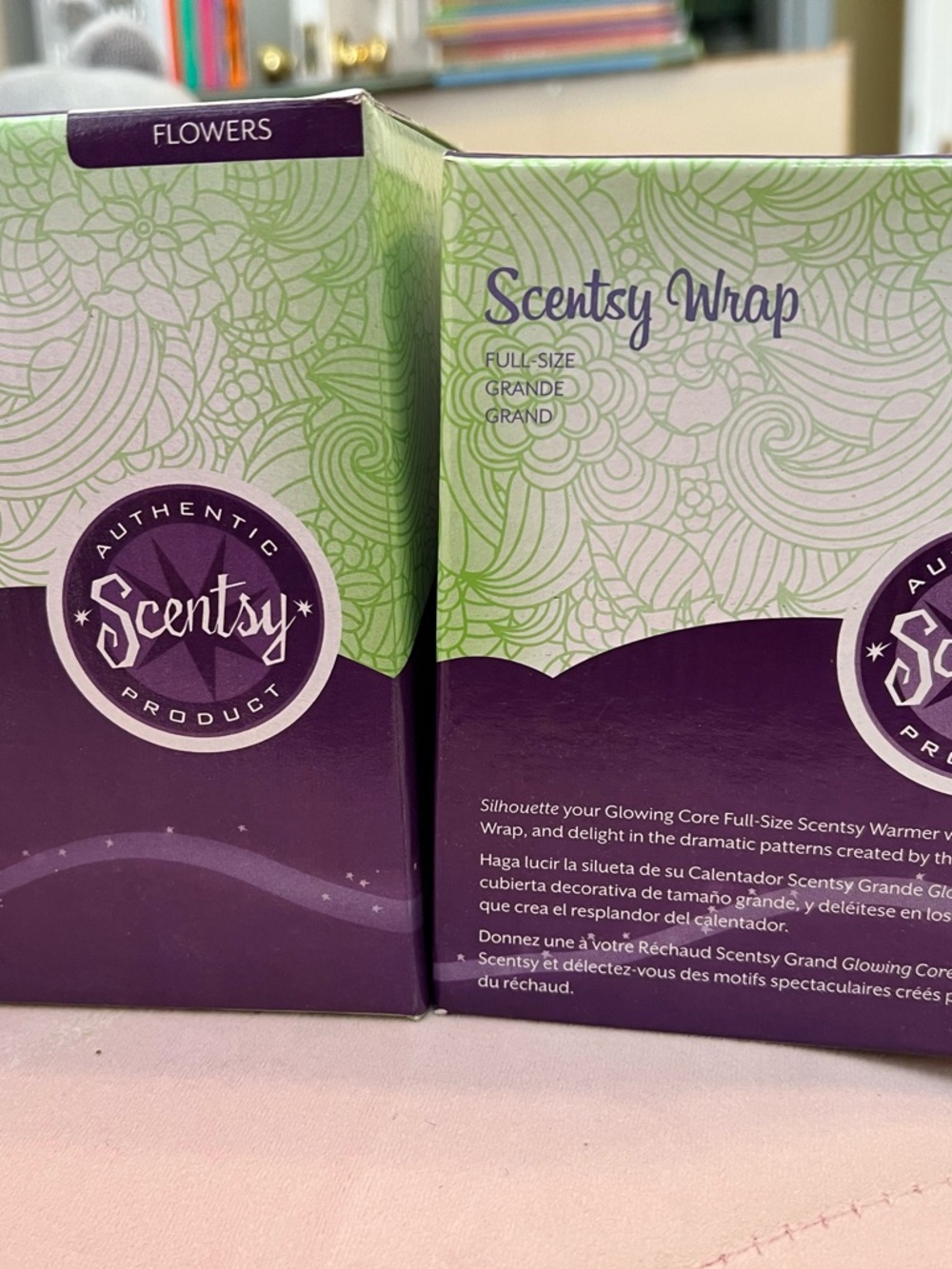 Set of 2 Scentsy Warmer wraps - flowers and chickadee